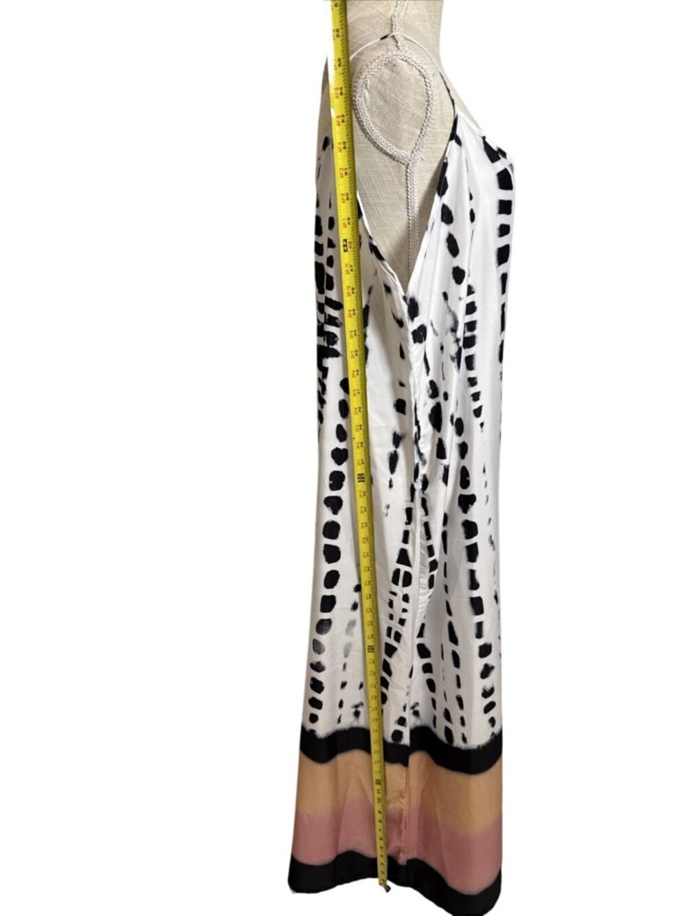 Lulla Collection White Black Peach Pink Spaghetti Strap Maxi Cami Dress XL - Picture 5 of 9